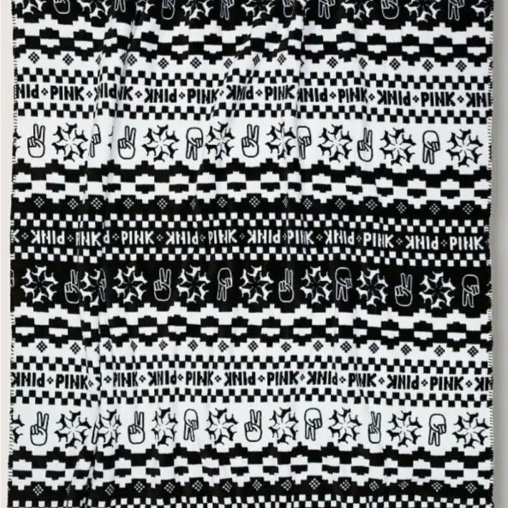 Victoria's Secret PINK Black and White blanket
